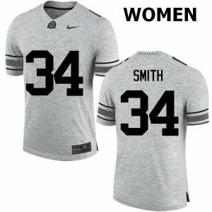 Women's Ohio State Buckeyes #34 Erick Smith Gray Nike NCAA College Football Jersey March QQE3144HO